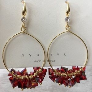 Earrings hook with crystal drops